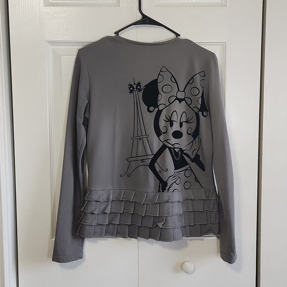 Disney Parks Authentic Women's Long Sleeve Cross Zip Minnie Mouse Sweatshirt SM - Picture 2 of 10